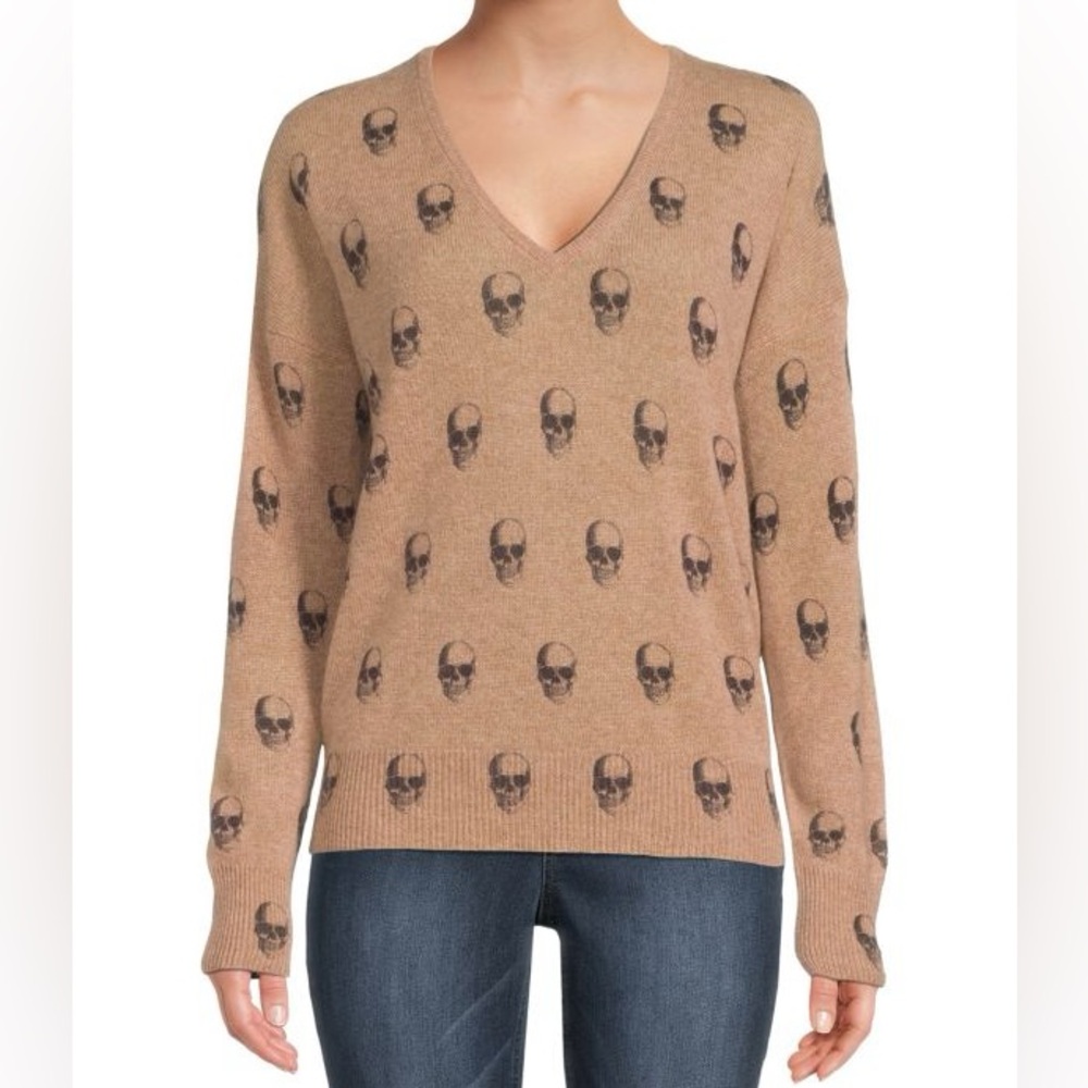 Skull Print Cashmere Sweater | Size M